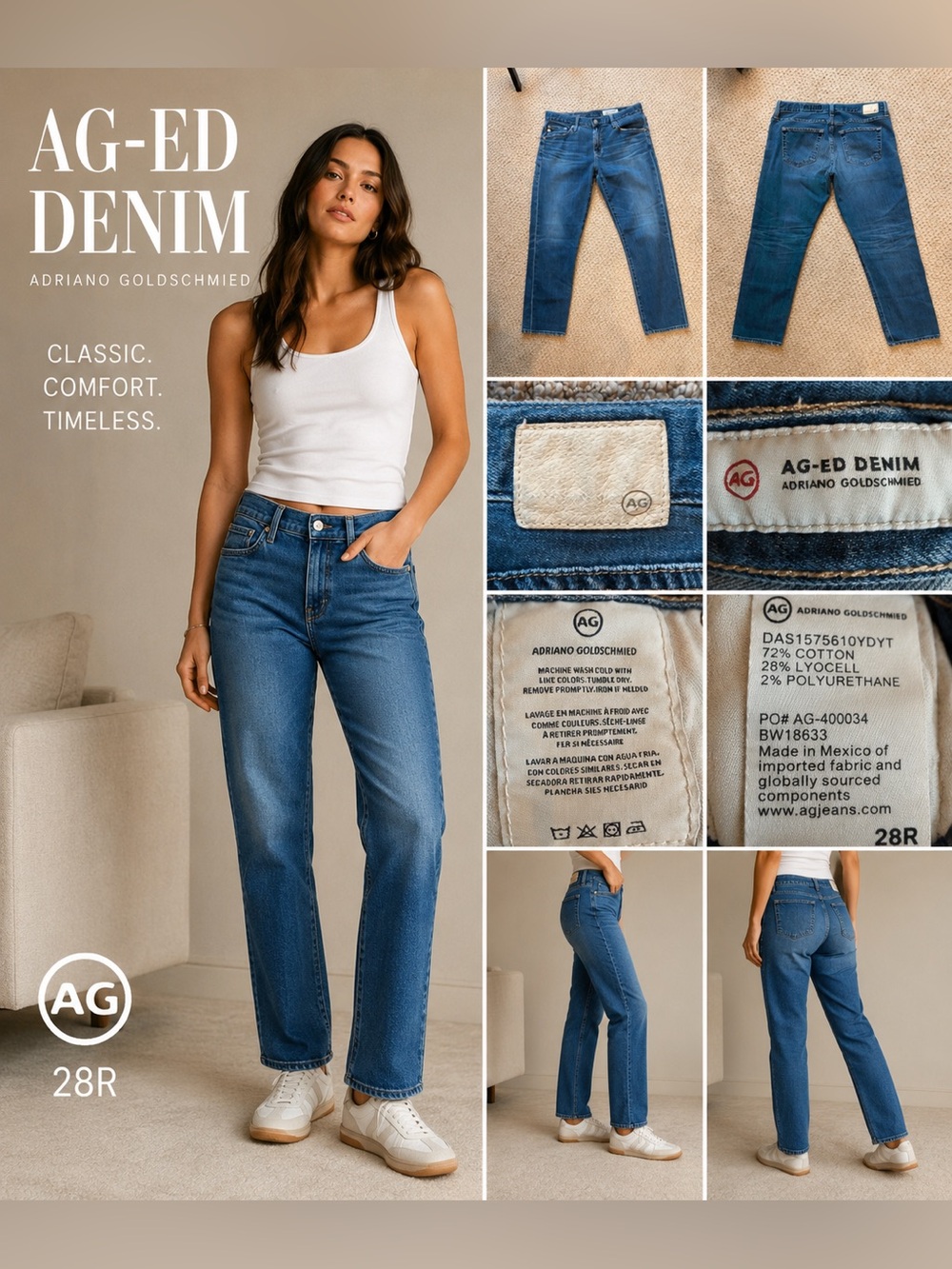 AG Adriano Goldschmied AG-Ed Denim jeans in a versatile medium wash✨✨ in EUC 28R
